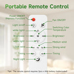 ventilateur moderne lampe led télécommande variateur vitesse luminosité blanc fixations vis