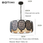 suspension lumineuse moderne pendentif tissu fleurs noir gris beige vert rose