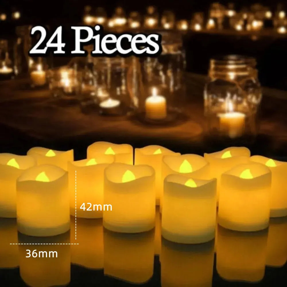 bougies led sans flamme décoration mariage élégantes motifs floraux blanc doré adhésives festivals fêtes