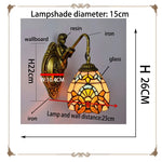 lampe murale vitrail tiffany sirène chambre cuisine vintage floral métallique