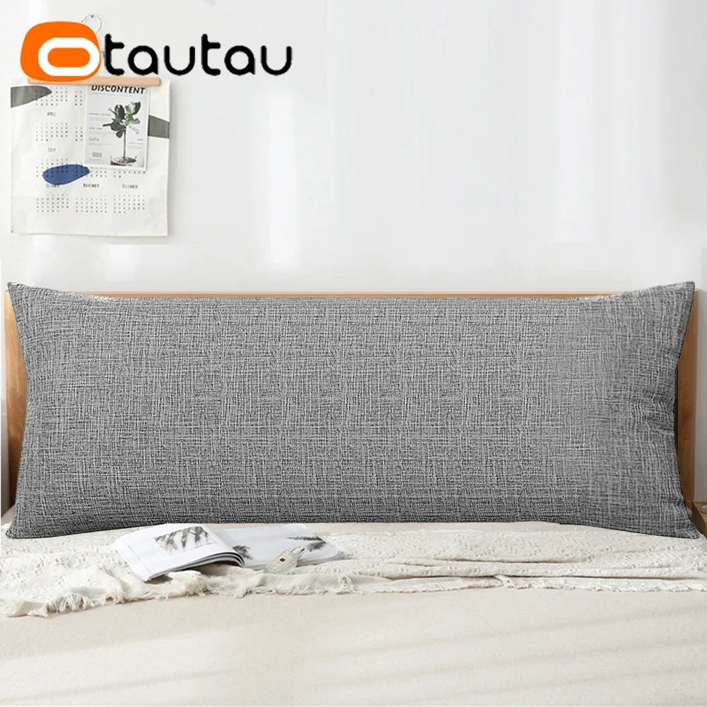 coussin gris texture lin moderne fixation double épaisseur maison lit
