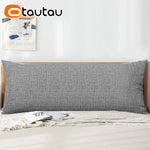 coussin gris texture lin moderne fixation double épaisseur maison lit