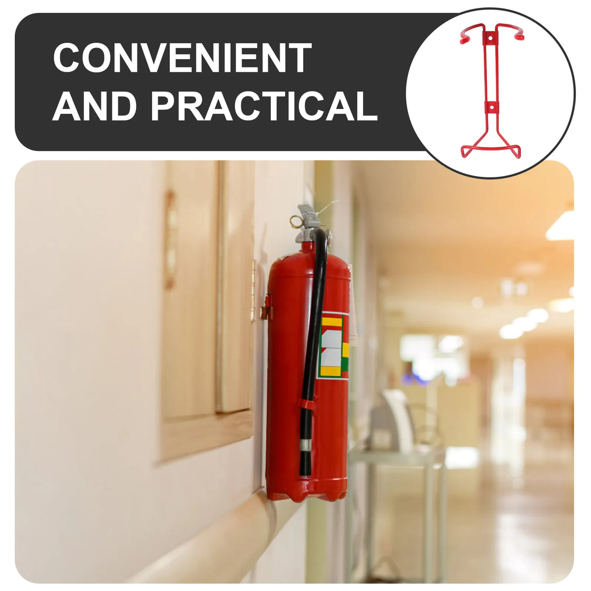 support mural industriel extincteur incendie fixations murale outils manuels stockage derrière porte fer rouge
