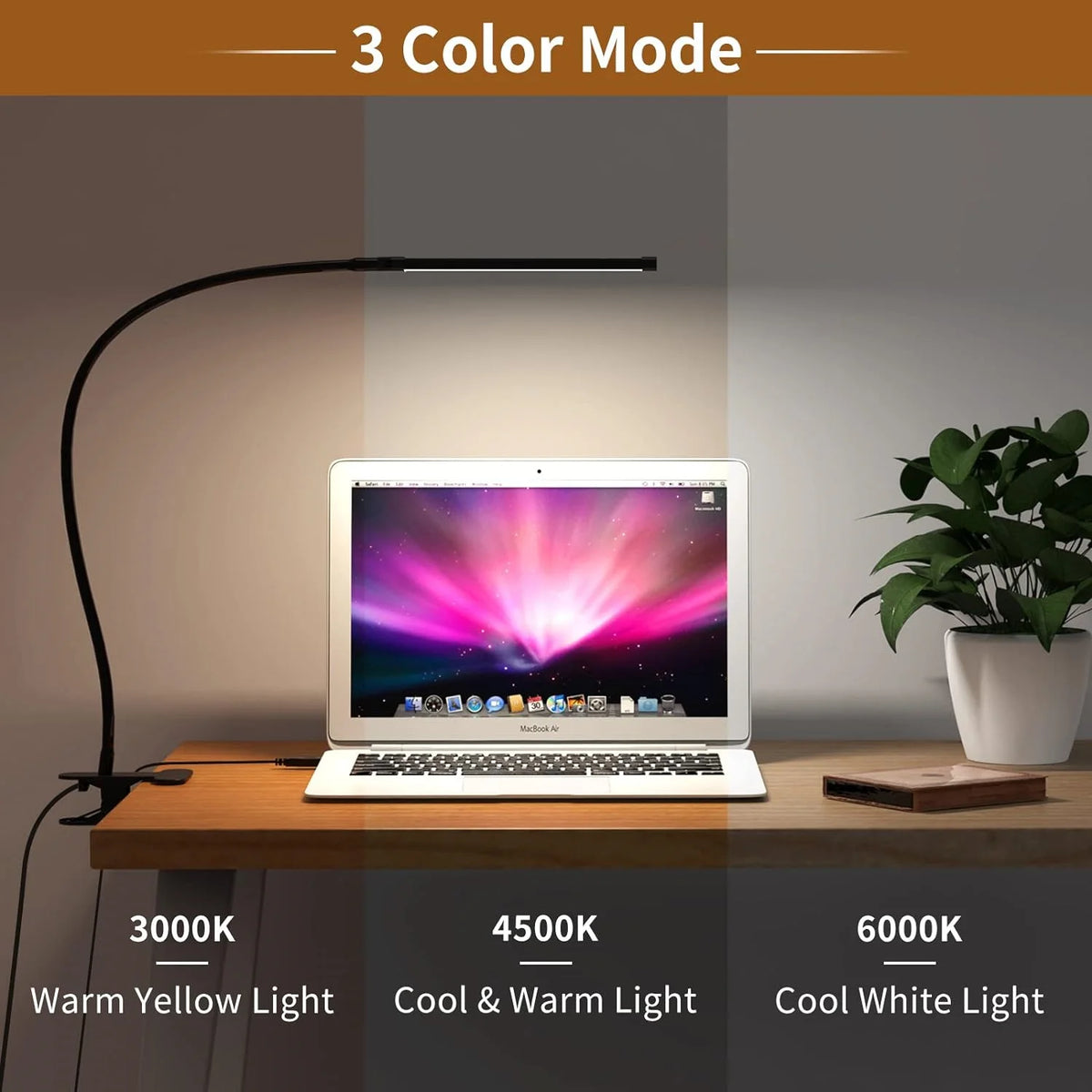 lampe moderne rechargeable usb noir flexible clip aluminiuméconomieénergie