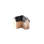 miniature village traditionnel résine beige gris brun foncé toitures tuiles statues lions chinois decoration