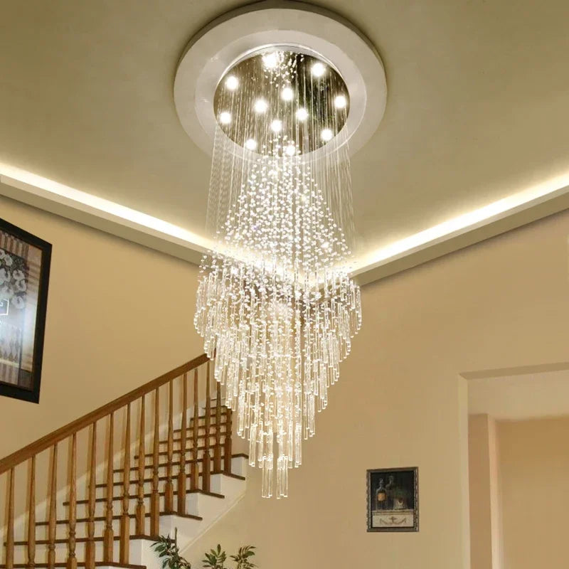 lustre moderne cristal transparent acier inoxydable flux lumineux haute certification