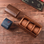 boîte rangement montres cuir marron clair simili cuir classique portable organisation horlogerie masculine