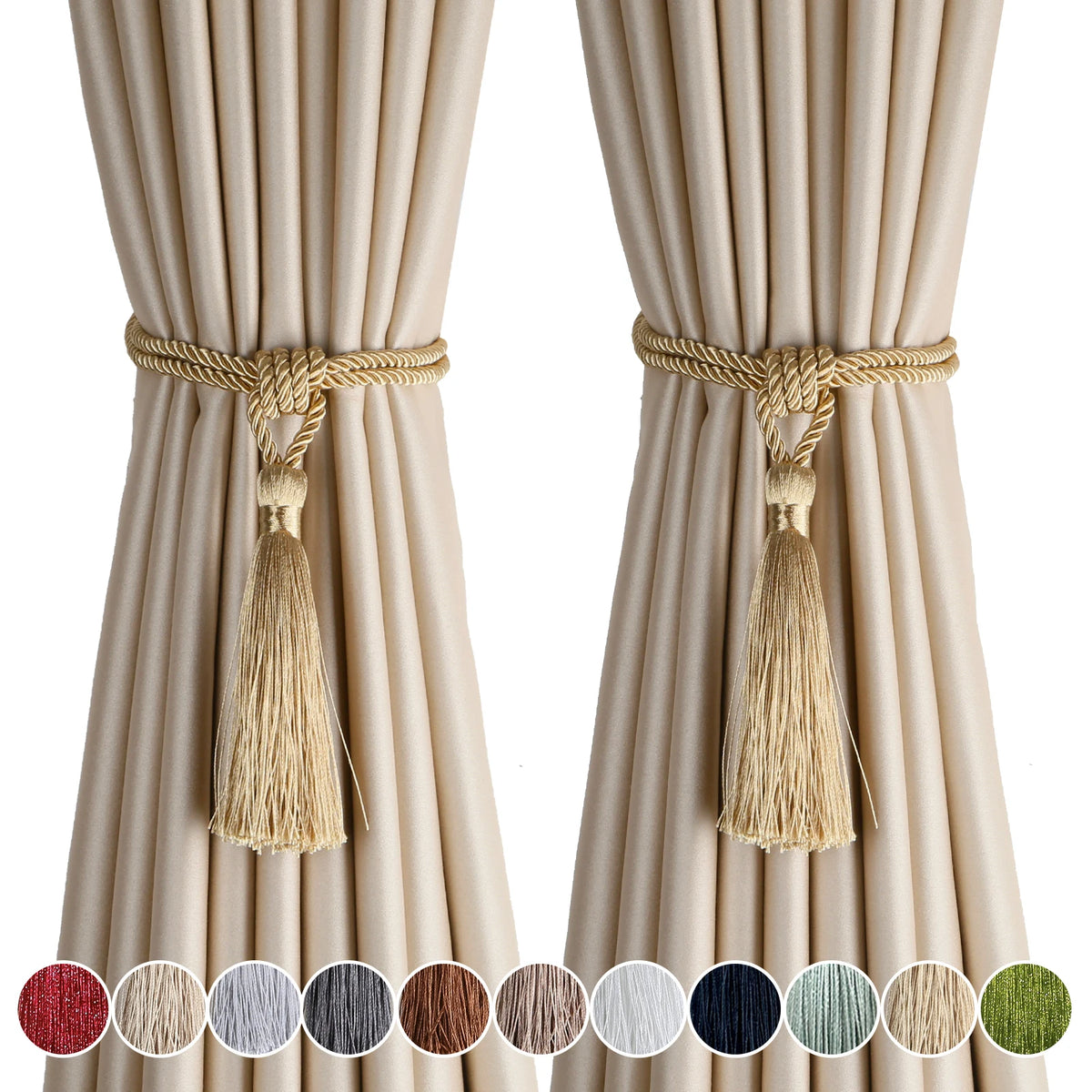 corde rideaux pompon moderne élégant blanc doré argenté polyester facile utiliser decoration chambre