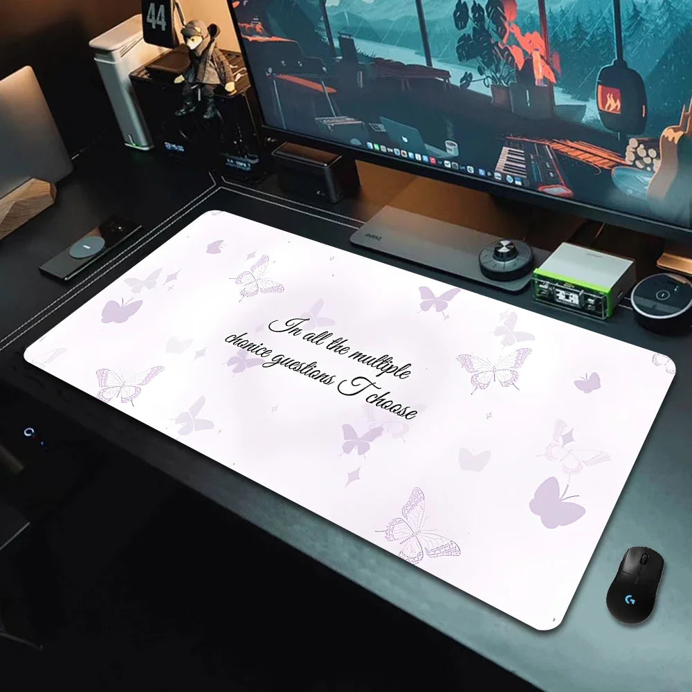 tapis souris waterproof moderne blanc rose bleu noir coeurs points