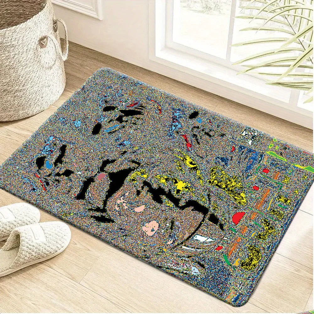 tapis gris personnalisé yoda véhicule antidérapant moderne entrée maison salon