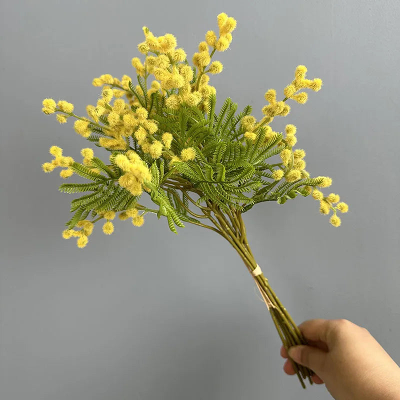 bouquet artificiel fleurs blanches jaunes vertes decoration mariage anniversaire intérieur