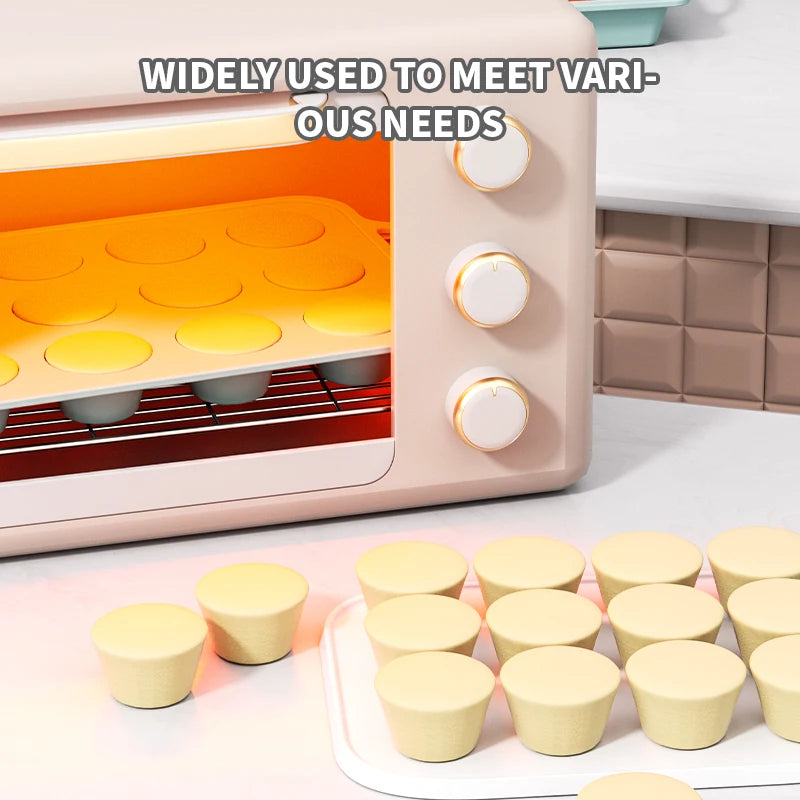 moule silicone muffins cupcakes antiadhésif couleur vert rose jaune texturé moderne minimaliste
