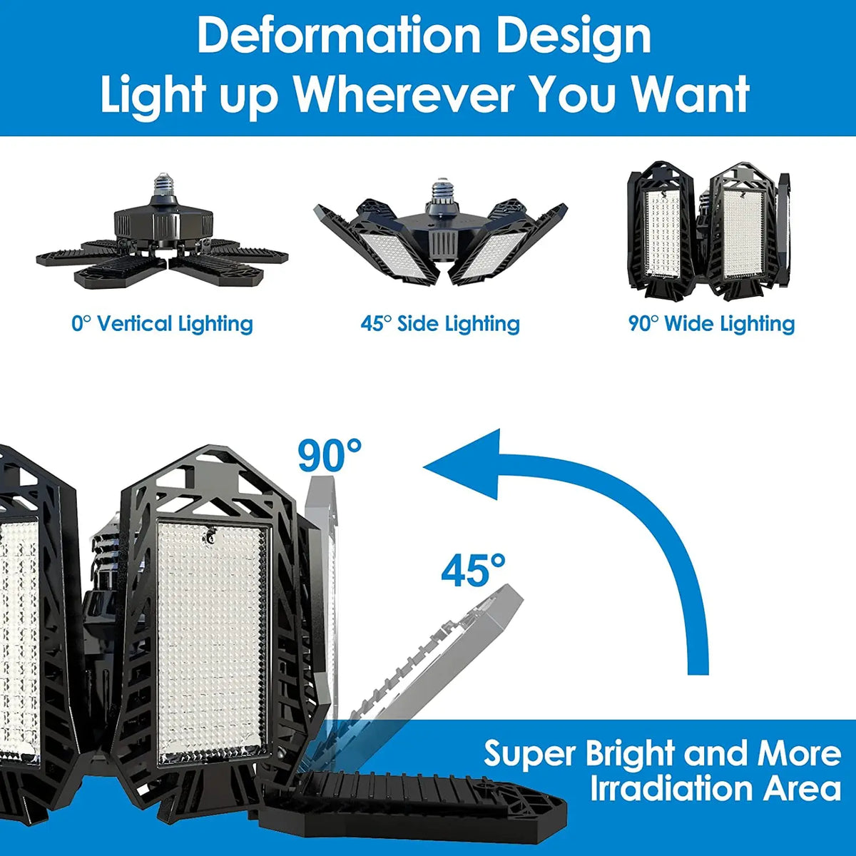 lampe led garage industrielle panneau réglable éclairage intérieur moderne e26 e27