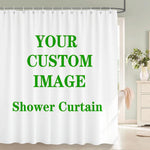 rideau douche personnalisable blanc rayures verticales moderne tapis pièces anneaux suspension polyester