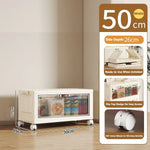 meuble rangement modulable pliable blanc rayures verticales moderne roulettes almacenamiento eficiente