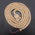 câble électrique tissé rustique beige E27 85 265V 3m fixation décoration intérieure artisanale