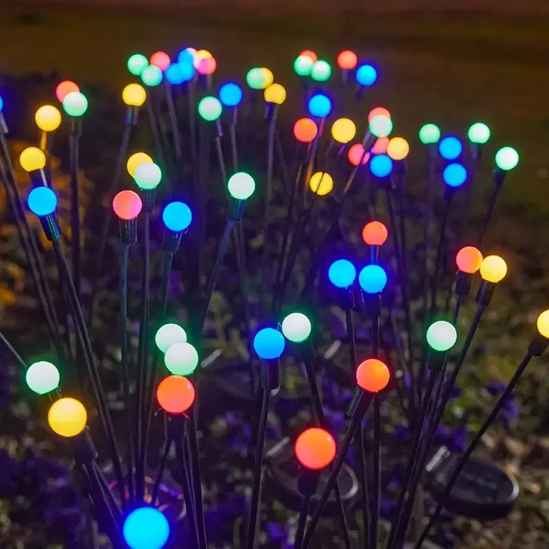 guirlande lumineuse solaire moderne multicolore sphériques clips extérieure jardin led blanc