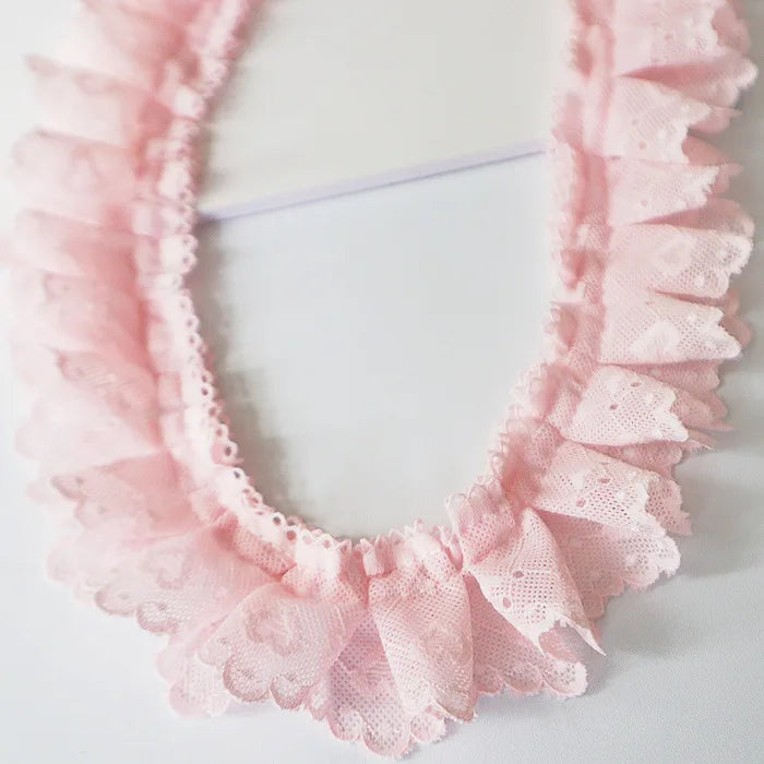 ruban dentelle rose clair blanc bleu clair jaune clair vintage 5m 5.2cm écologique mariage