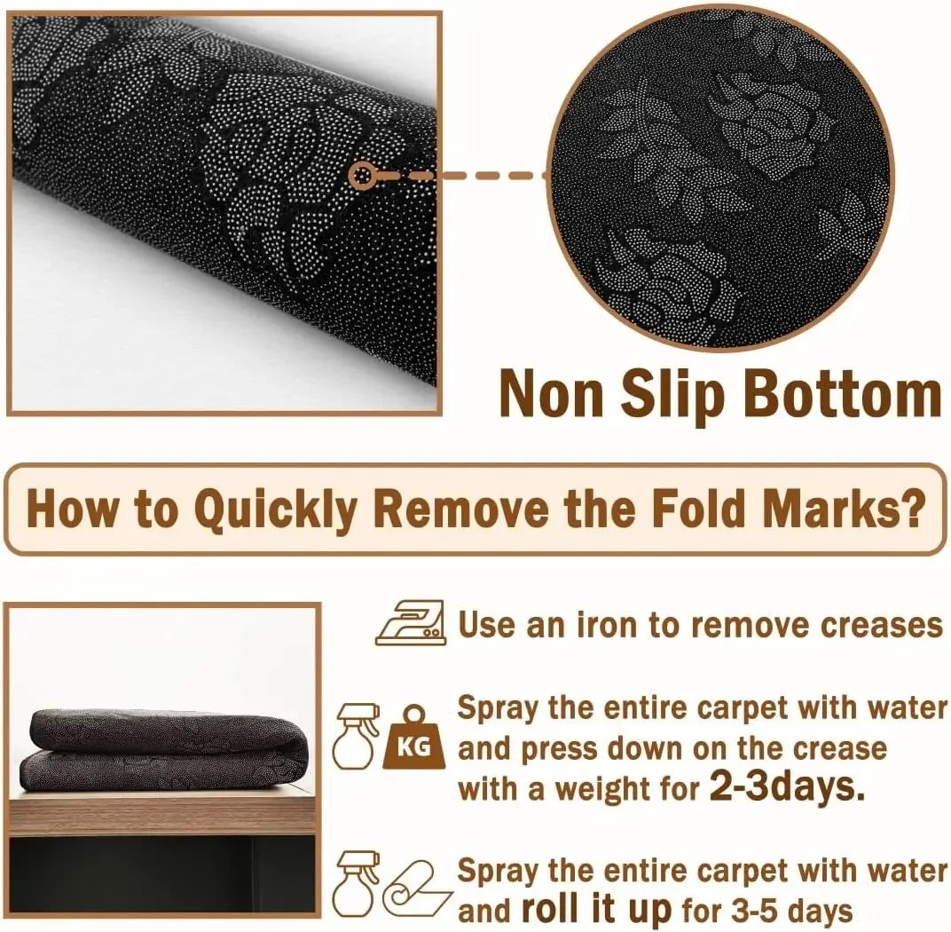 tapis sol cuisine salle bain motif floral moderne antidérapant polyester absorbant facile nettoyage