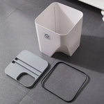 Poubelle rouge empilable design moderne