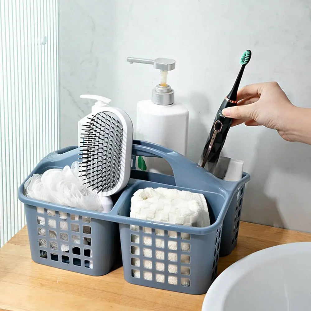 panier rangement multifonction plastique gris blanc ajouré moderne utilitaire épices savons outils nettoyage