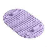 tapis bain moderne gris rose violet surface texturée poignées