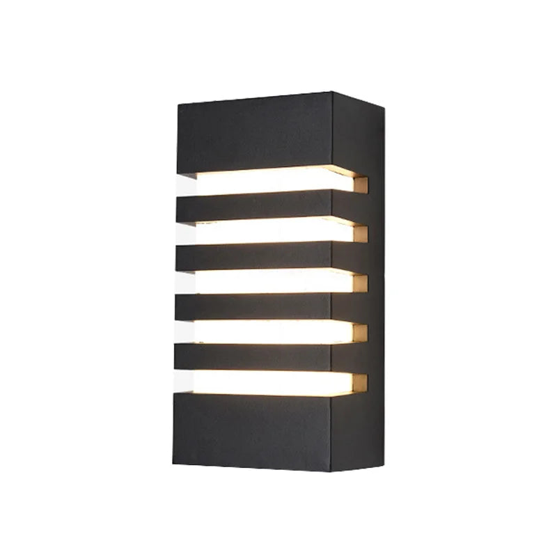 applique murale moderne led étanche noir lignes horizontales lumineuses fixations invisibles aluminium