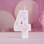 bougies chiffres anniversaire blanc pastel brillantes décoration festive box rangement