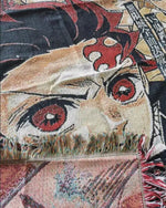tapisserie anime personnages japonais texte bordure frisée portable voyage maison
