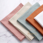 serviettes coton 40x40cm réutilisables rose pâle beige bleu orange blanc vert marron classiques maison