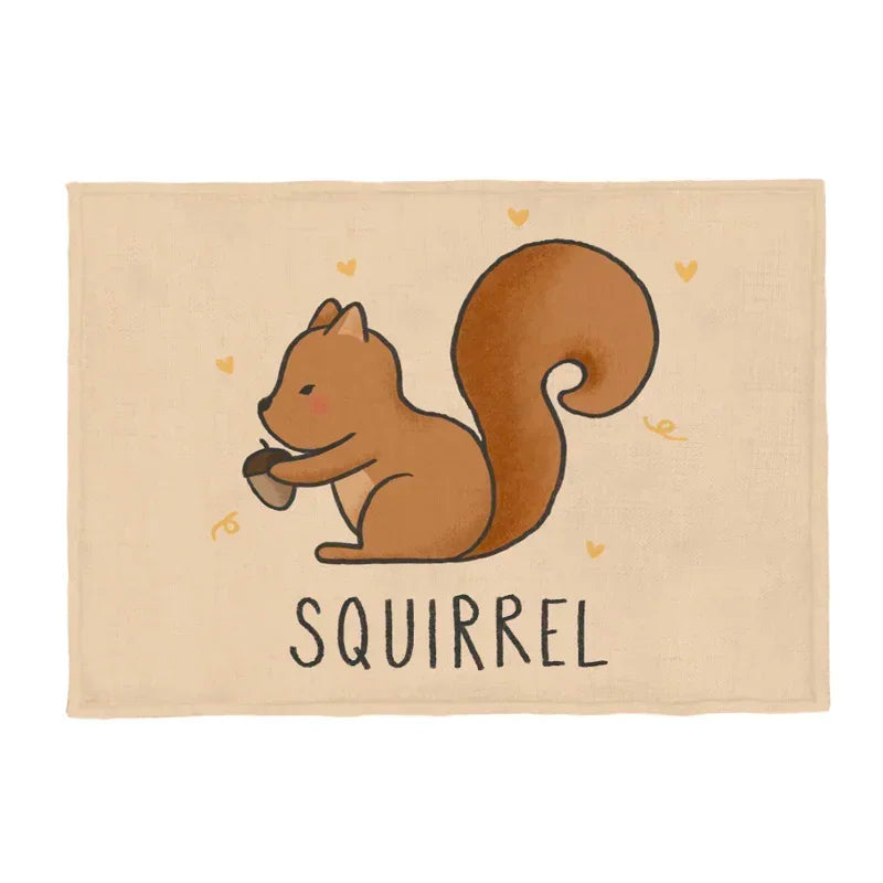serviette table rectangulaire tissu motif animaux mignons dessin animé décoration salle manger