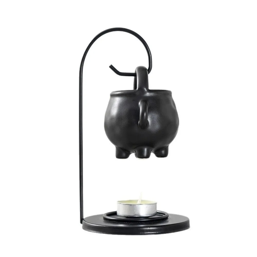 lampe poser bougie support huile essentielle noir mat moderne tringle diffusion chambre salon