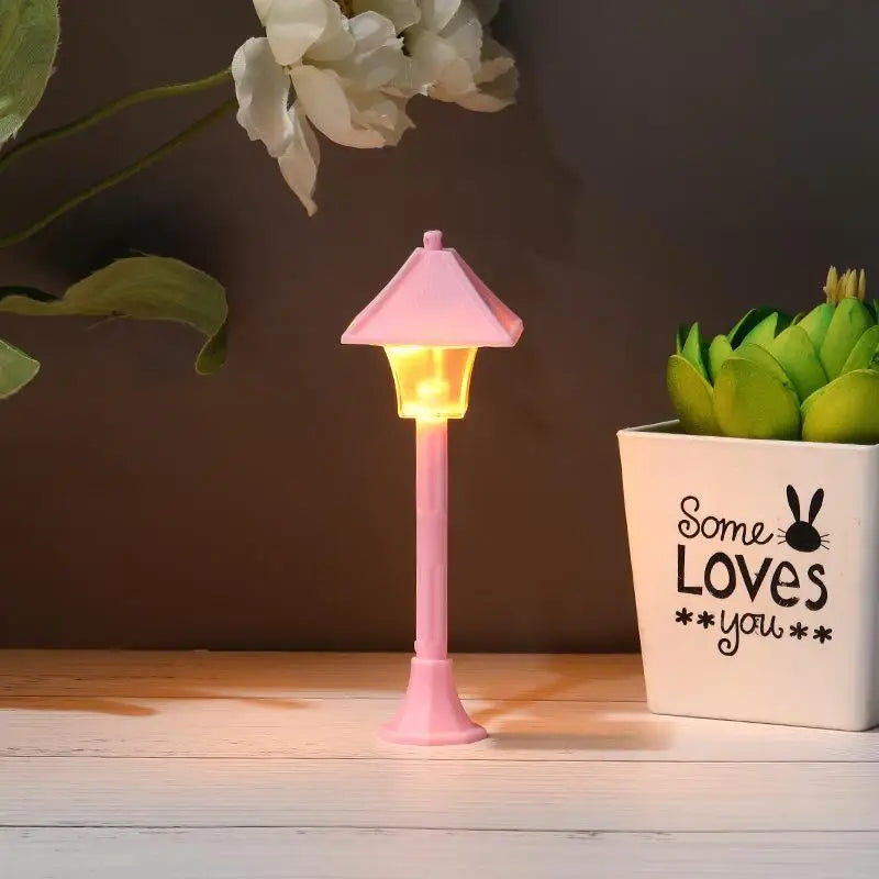 lampe sol miniature moderne noir rose bleu clair violet rouge pagode lumineuse