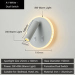 applique murale led moderne ports usb lampes lecture réglables chambre étude