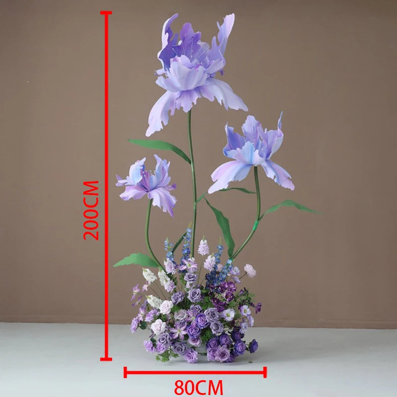 arches décoratives florales artificielles violettes roses romantiques mariageintérieur bouquets fleurs variées texturées