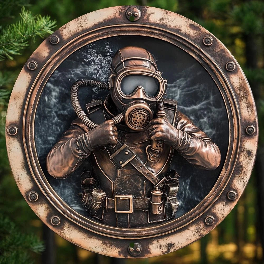 plaque murale steampunk motif marin relief bronze noir décoration chambre salon