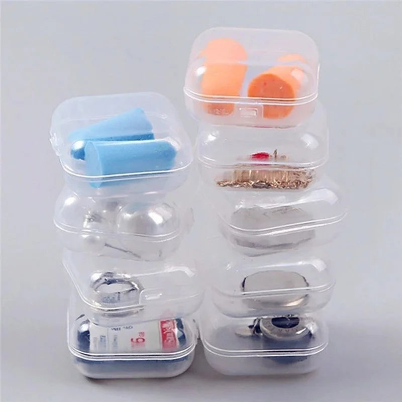 boîtes rangement transparentes plastique clips bijoux transport modernes pratiques petites