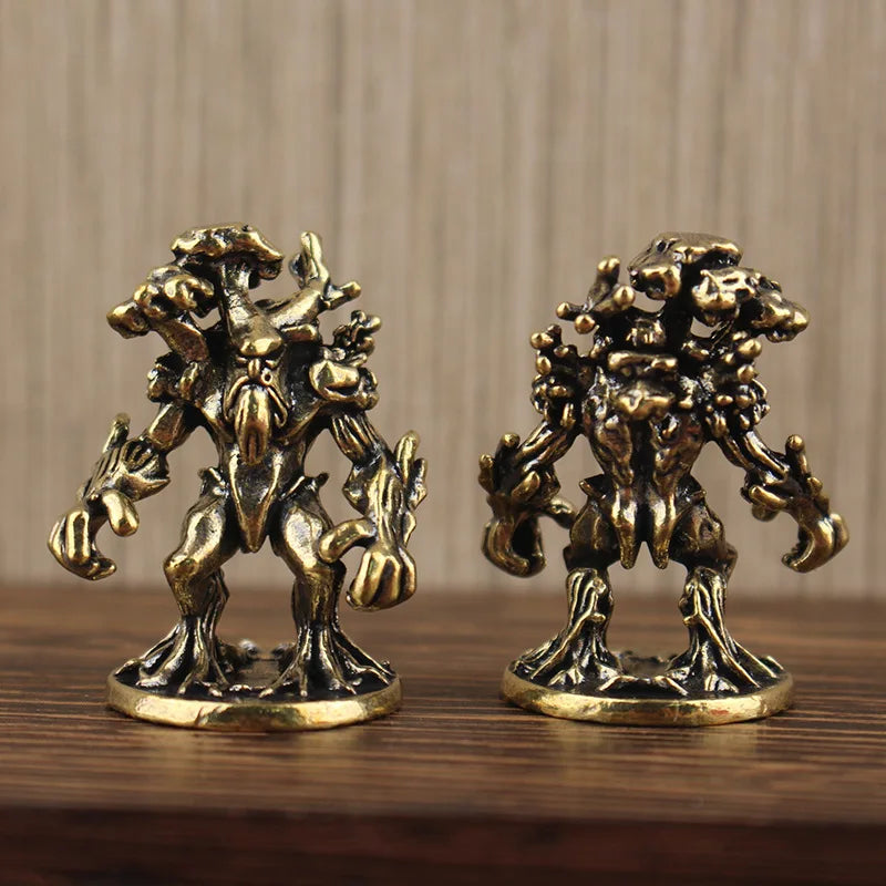 ornement bronze fantastique figurine racines champignons décoration animal compagnie vintage sculpté mythe naturel