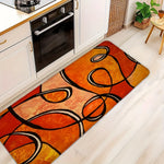 tapis abstrait orange moderne antidérapant polyester salle bain salon cuisine externe
