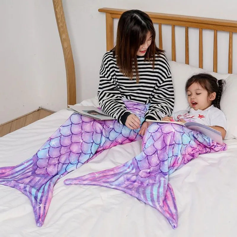 couverture sieste peluche polyester coton douce violet rose blanche poissons portable voyage hospitalière moderne