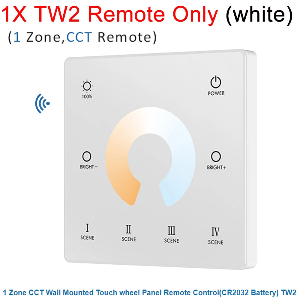 contrôleur rf 2.4g led wall mounted touch panel zone rgb cct dimming veromount