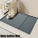 tapis protection machine gris rides horizontales silicone antidérapant moderne drainage absorbant vaisselle cuisine