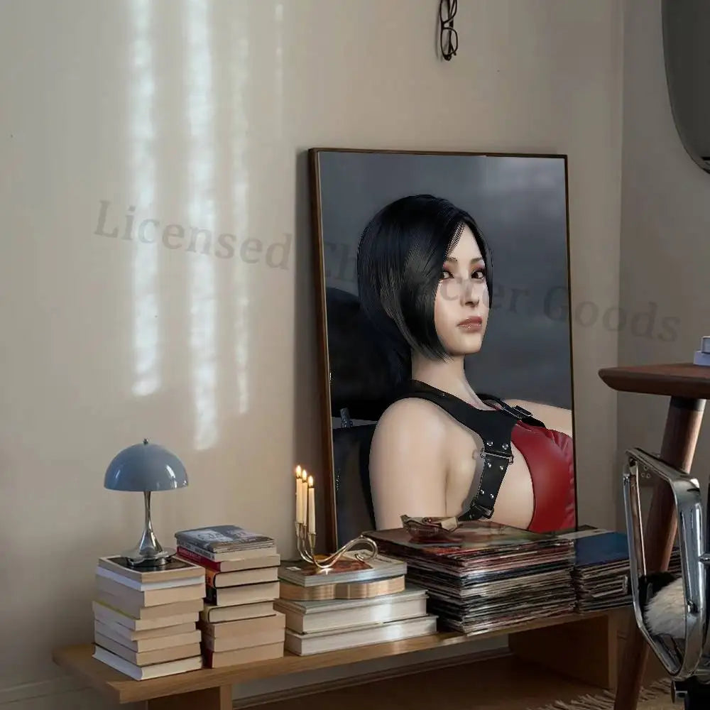 Poster Ada Wong poses variées rouge noir moderne sans cadre 21x30cm 30x45cm 40x60cm 50x70cm
