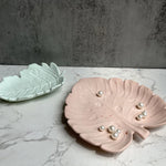 assiettes feuilles relief veines blanc translucides blanches moderne naturel bricolage craft korean