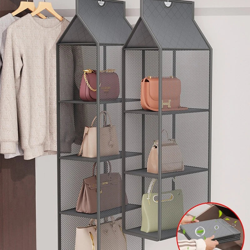 organisateur sacs armoire rangement réutilisable respectueux environnement moderne gris beige noir