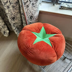 coussin décoratif forme champignon tomate tissu peluche anti décubitus lavable moderne rouges jaunes marrons
