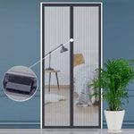 rideau anti moustiques porte fenetre fibre polyester magnetique noir semi transparent moderne minimaliste