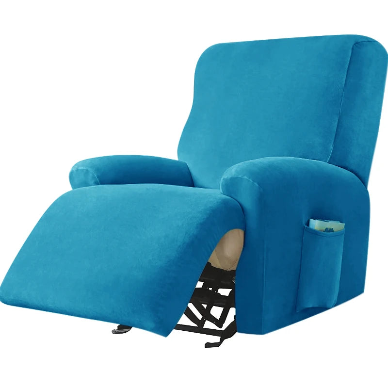 housses fauteuil inclinable velours gris moderne boutons serrage poche lavage machine automne hiver
