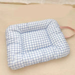coussin animal carreaux jaune bleu vert rose moderne portable lavable ruban fixe