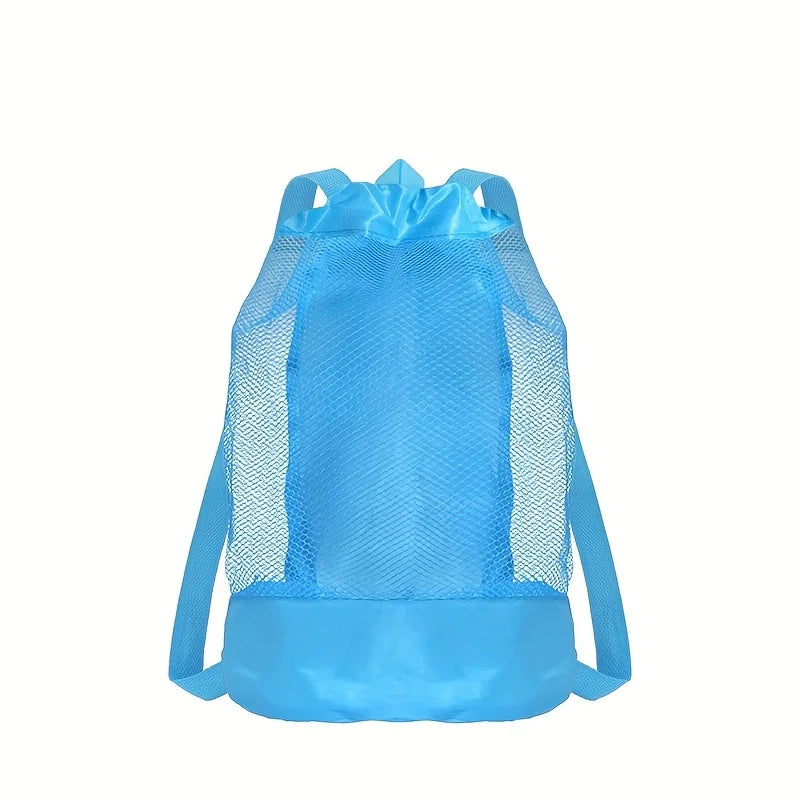 sac dos réutilisable polyestère maille rose bleu vert clair moderne fermeture éclair poche cordon